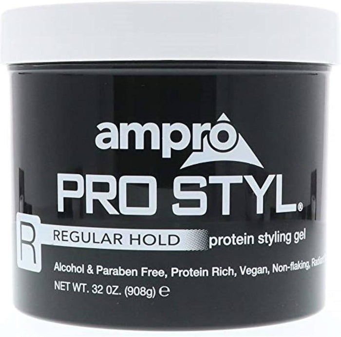 AMPRO PROTEIN STYLING GEL REG HOLD BLACK 32OZ