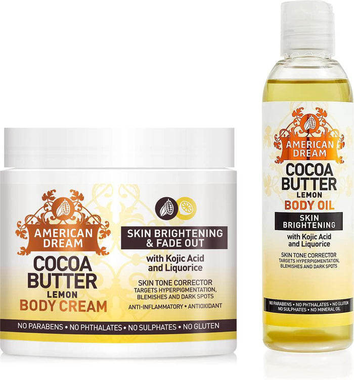 American Dream Cocoa Butter Lemon Body Cream and Body Oil
