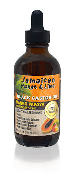 Jamaican Mango & Lime Black Castor Oil in the Mango Papaya scent